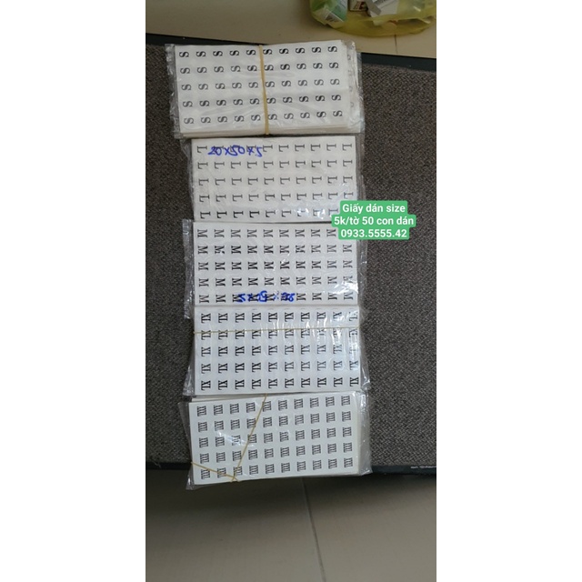 giấy dán size, dán số mác quần áo {FREE SHIP-RẺ] giá rẻ hàng đẹp