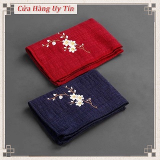 Khăn lau bàn trà, khăn trà vải thêu hoa siêu thấm hút
