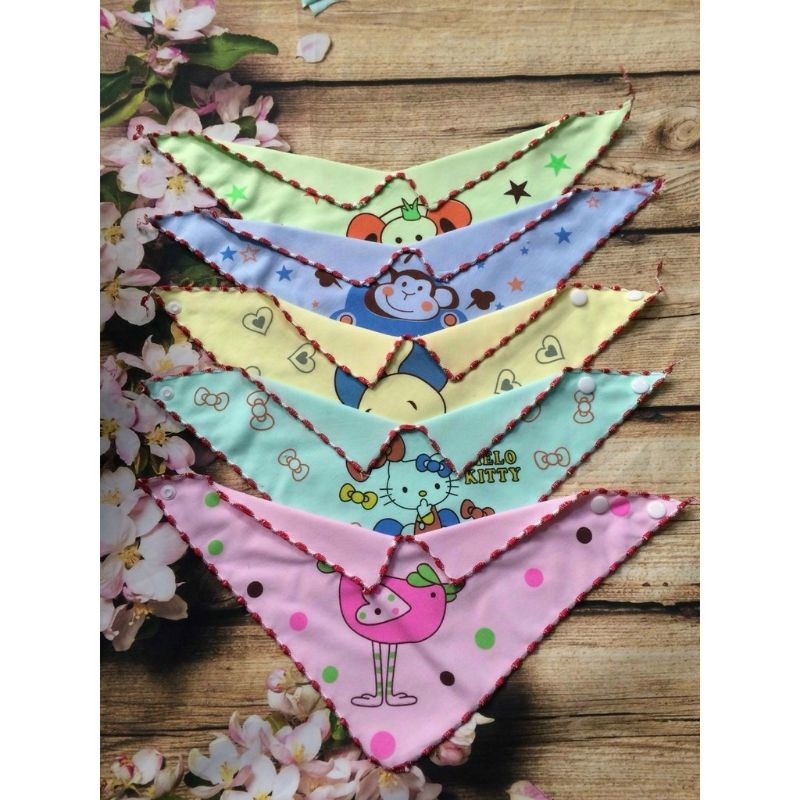 Khăn yếm tam giác cotton có cúc bấm cho bé , Khăn Xô Tam giác