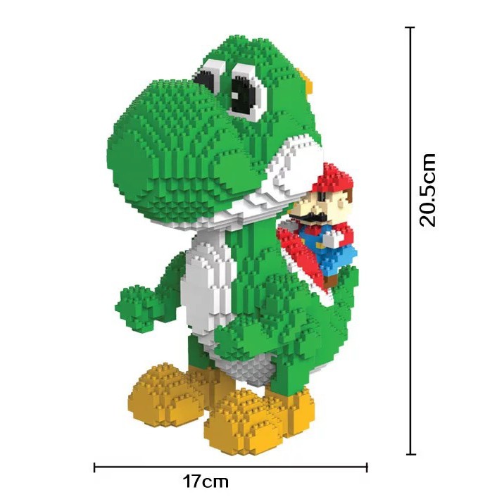 Bộ đồ chơi xếp hình Lego Mario cưỡi Khủng Long 20x16cm