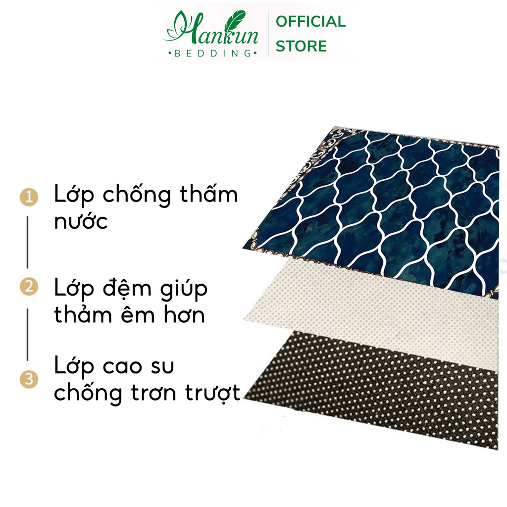 Thảm Bali 5D Hankun  trải sàn trang trí, decor phòng họa tiết hoàng gia sang trọng