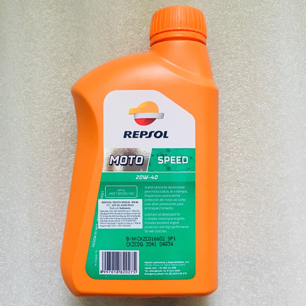 Nhớt Repsol 20W40 Moto Speed 4T 800ml