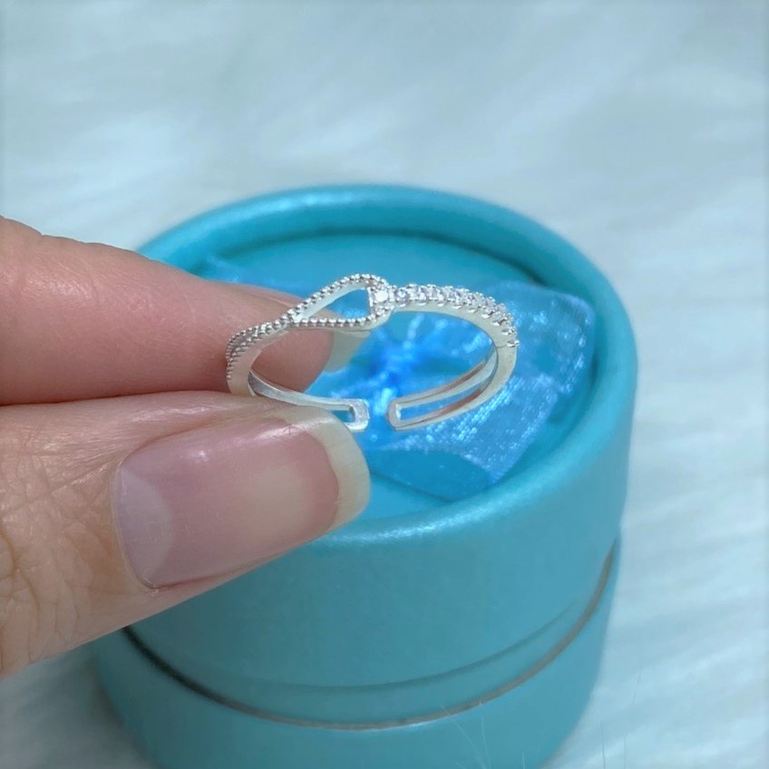 Nhẫn nữ bạc ta kiểu hở Free Size, thiết kế tinh xảo nữ tính - Trang sức bạc Evasilver