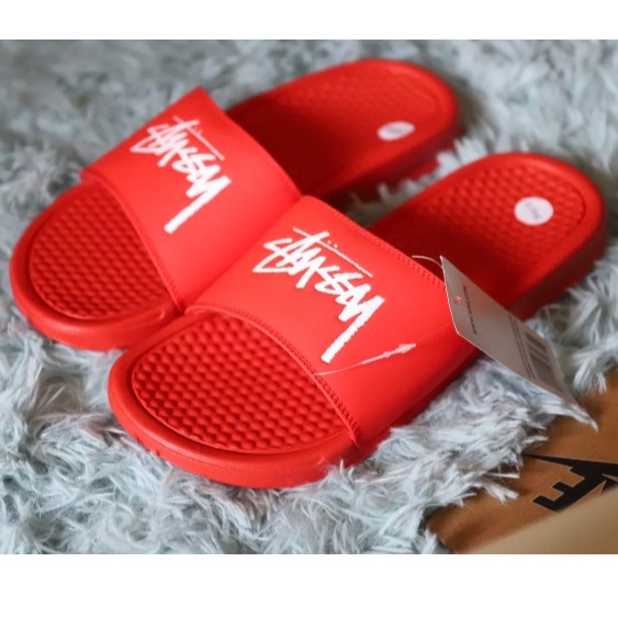 Ready stock Nike Benassi x Stussy summer sports beach slippers