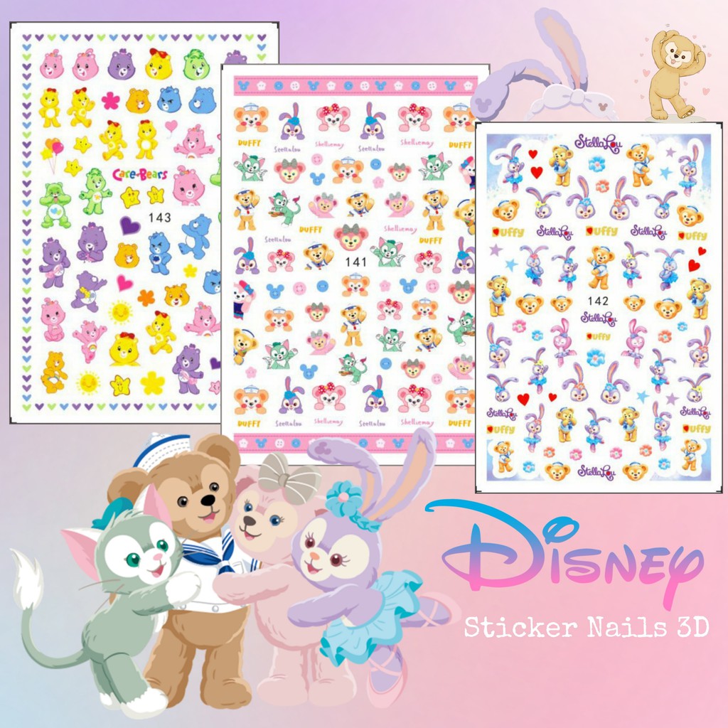Sticker 3D Hoạt Hình Disney Duffy Stellalou Shelliemay - Hình dán móng tay 141/142/143
