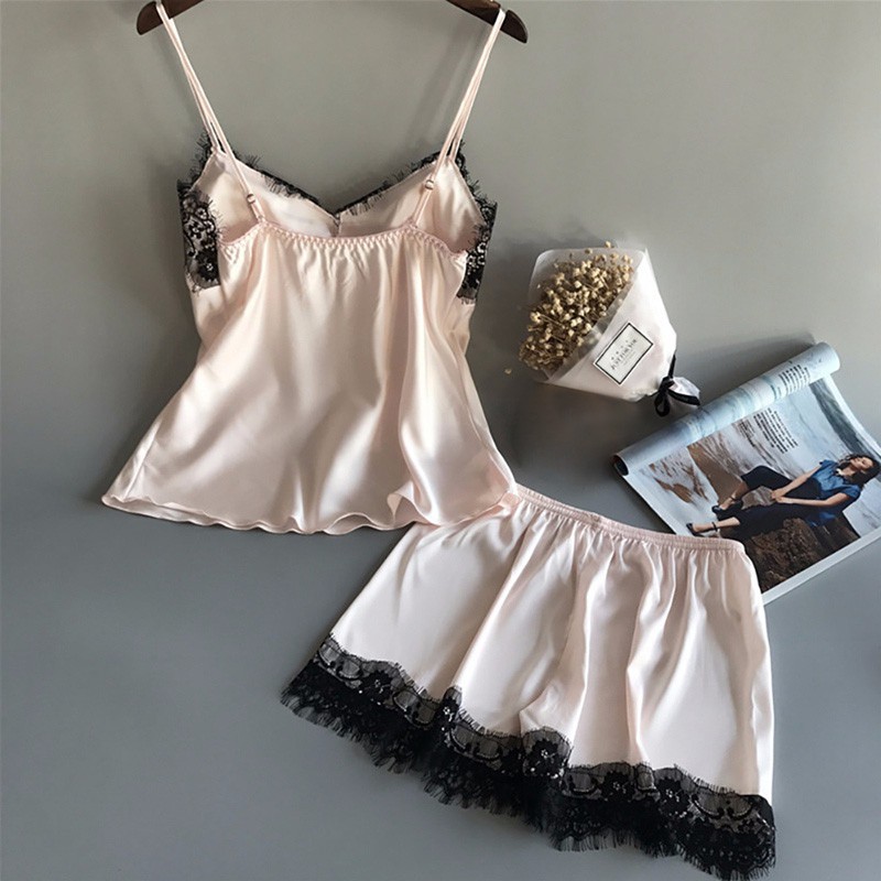 Bộ Đồ Ngủ Vải satin Kiểu Dáng Quyến Rũ Cho Nữ