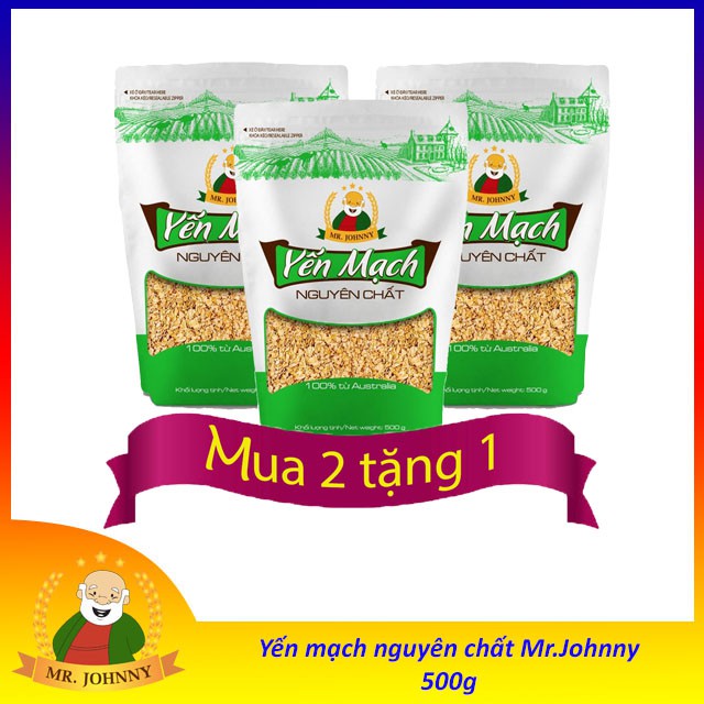 [MUA 2 TẶNG 1] Yến mạch ăn liền Mr Johnny bịch 500g