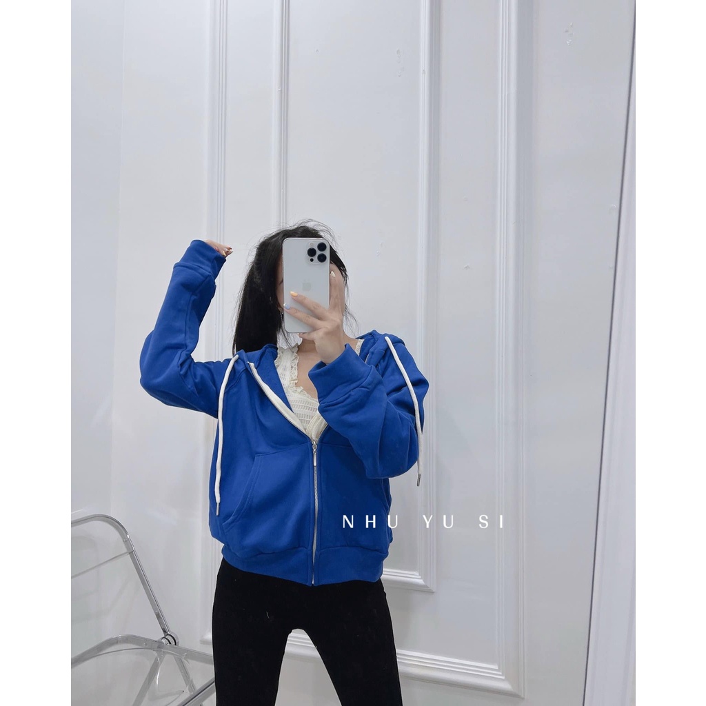 Khoác trơn dây kéo form vừa