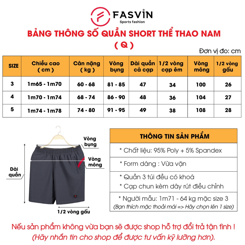 Quần đùi nam thể thao Fasvin Q21431.SG vải gió chun mềm mại co giãn | BigBuy360 - bigbuy360.vn
