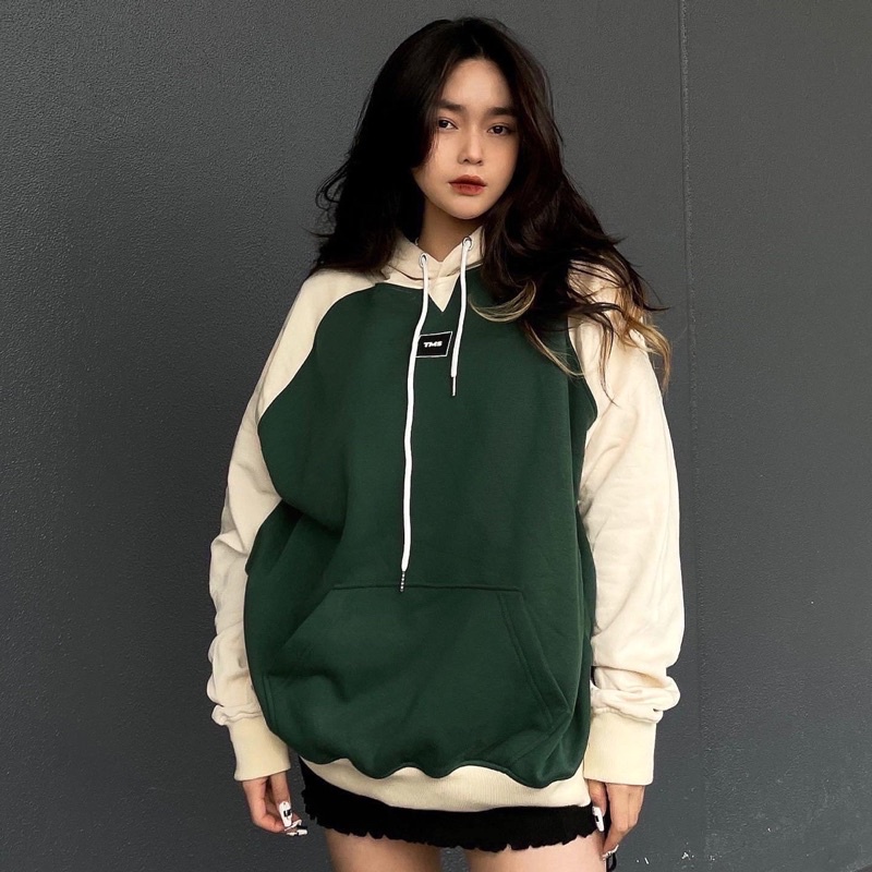 TMS RAGLAN HOODIE ( XANH KEM )