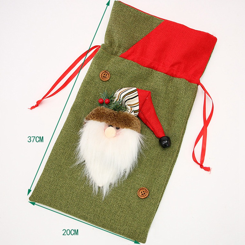Túi Đựng Kẹo Bằng Vải Bố Với Họa Tiết Theo Phong Cách Giáng Sinh