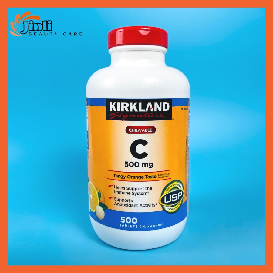 Viên ngậm Kirkland Signature Vitamin C 500mg hộp 500 viên của Mỹ, viên uống bổ sung Vitamin C tăng sức đề kháng
