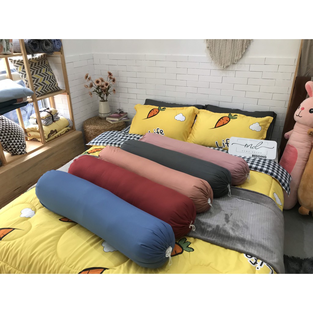 Vỏ Gối Ôm Tici Trơn Cao Cấp, Mềm mịn, thoáng mát, nhiều Màu Sắc kích thước 35x100cm Happy Bedding