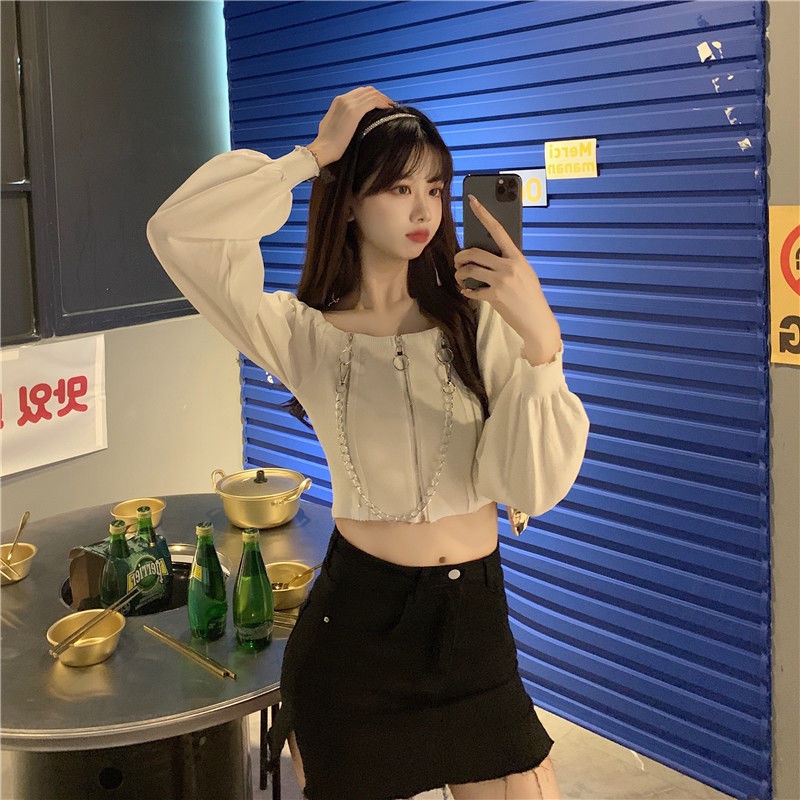 Áo Cardigan Dệt Kim Tay Dài Trễ Vai Màu Đen Phong Cách Retro Dành Cho Nữ