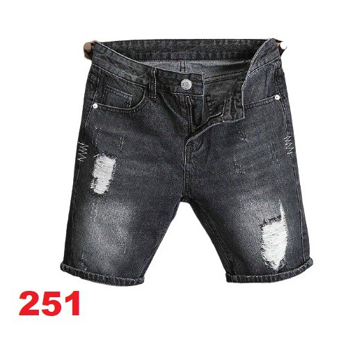 Quần short jean nam màu đen chất bò - quần short lửng demin nam co giãn thời trang cao cấp Luty_shop90 ms246