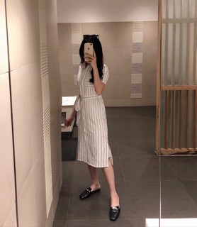 Váy xuông thắt eo