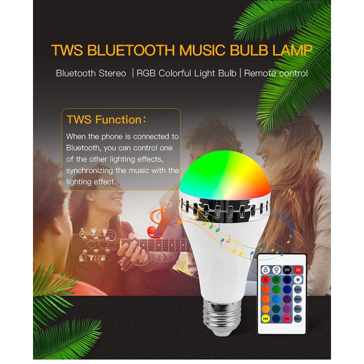 Bóng Đèn led Rgb Đổi Màu Có Nhạc Kèm Điều Khiển Từ Xa