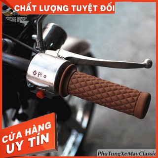 [HOT] Tay nắm độ classic, cao su bám cực tốt Cafe Racer Chopper Bobber CG125 SU GN125 Win Honda Yamaha -PTVT CH