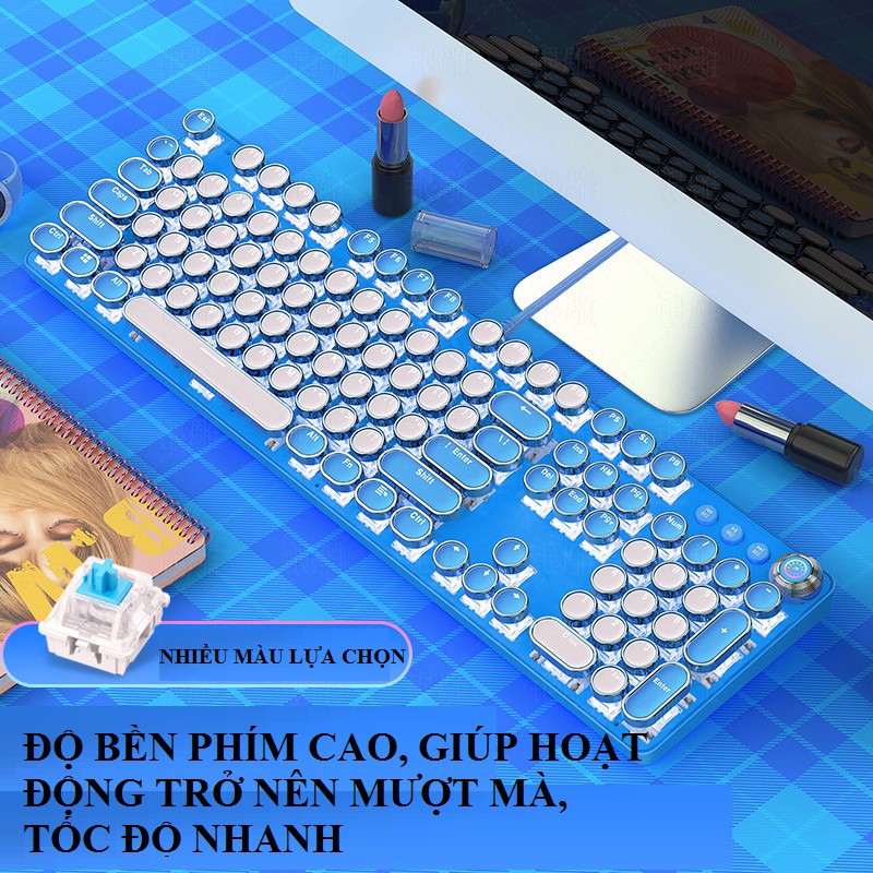 BÀN PHÍM GAMING, BÀN PHÍM MÁY TÍNH CAO CẤP  đèn LED 10 CHẾ ĐỘ, 2 màu HỒNG, XANH CỰC HOT cho cả nam và nữ [CÓ BẢO HÀNH]