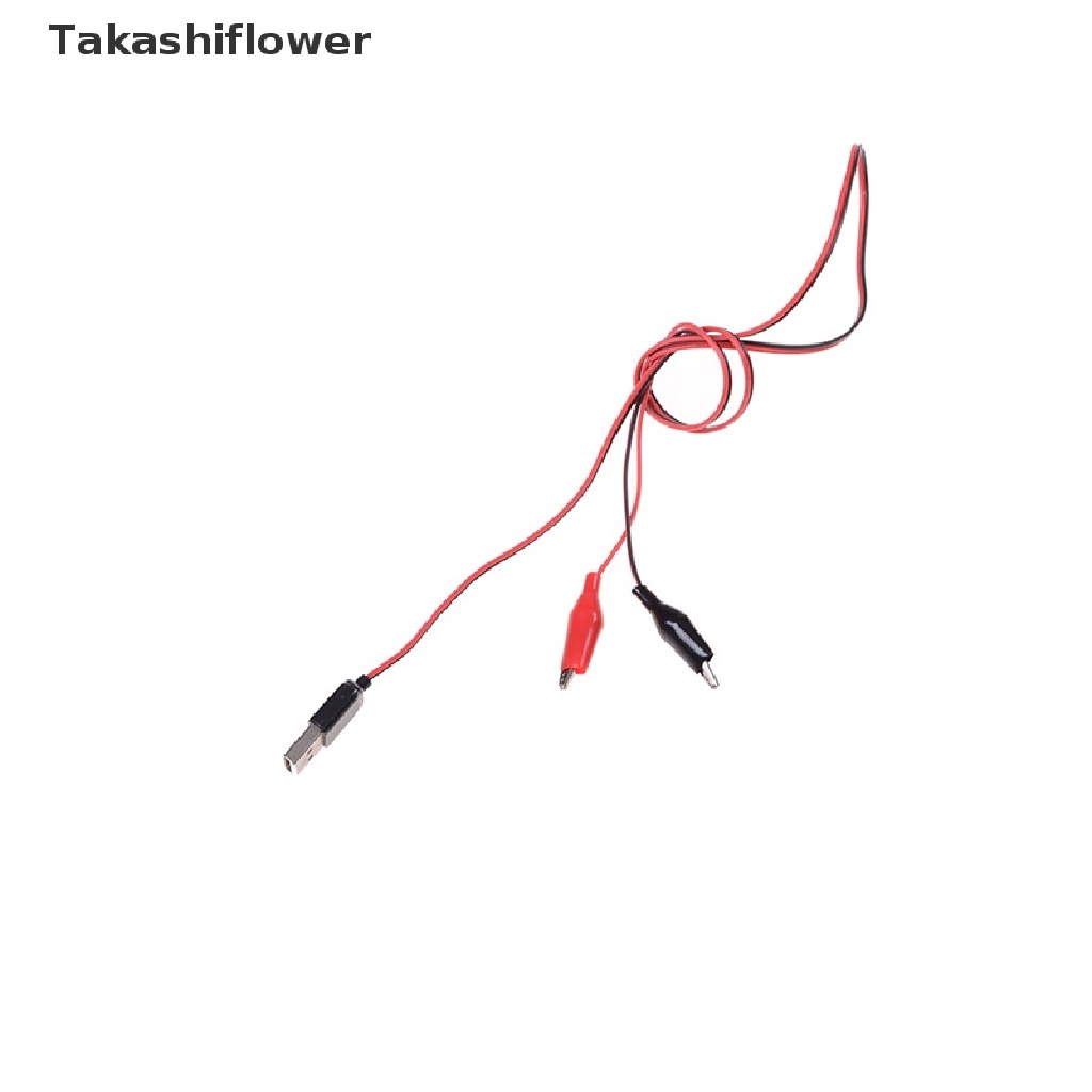 (Takashiflower) Usb Dây Kẹp Cá Sấu Thử Điện Áp Đầu Đực Sang Đầu Cái