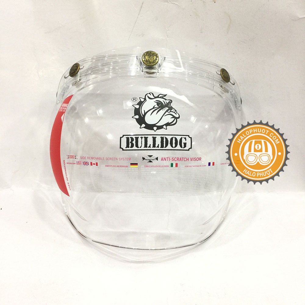 Kính Bubble Bulldog gắn nón 3/4