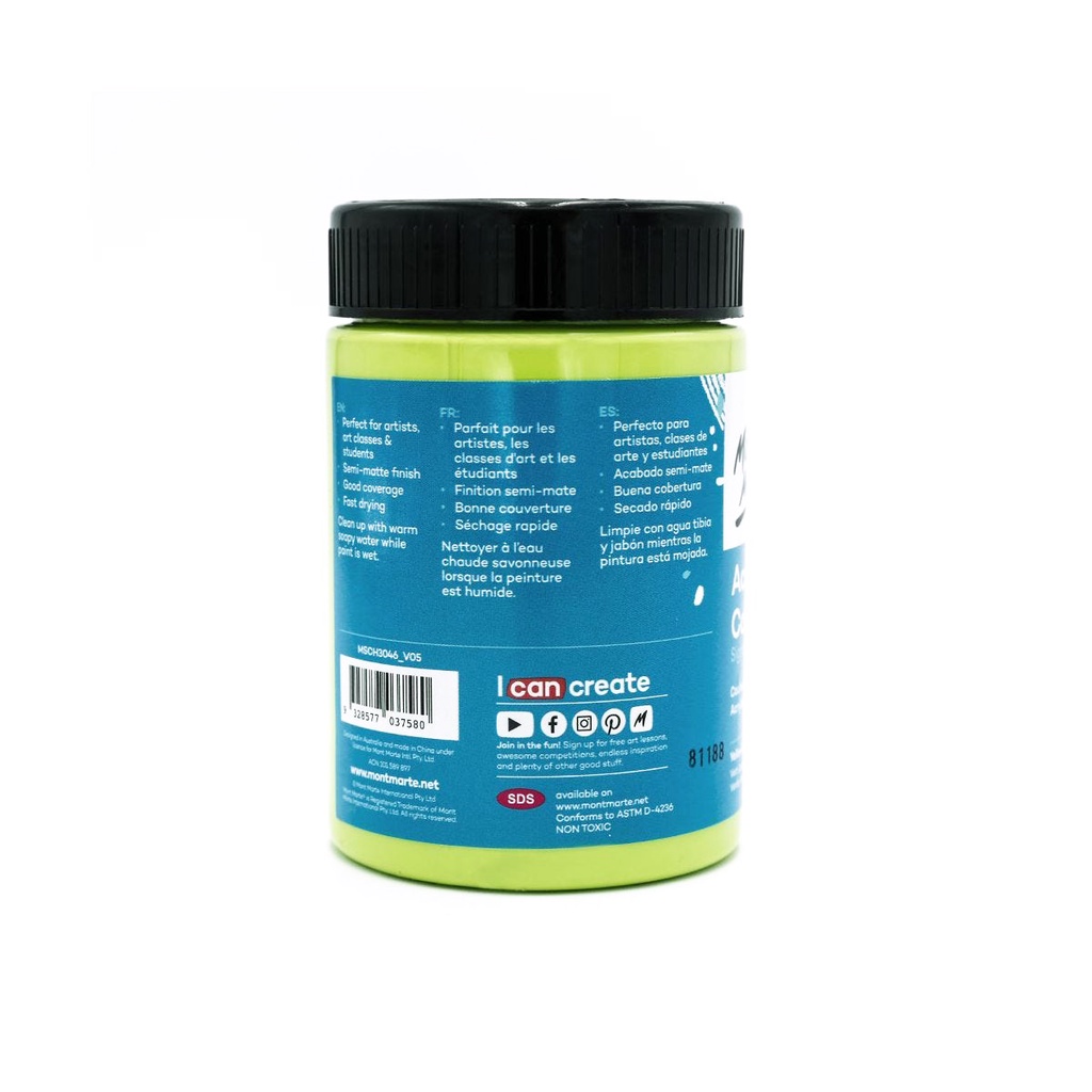 Màu Acrylic Mont Marte 300ml - Yellow Green - Acrylic Colour Paint Signature 300ml (10.1oz) - MSCH3046