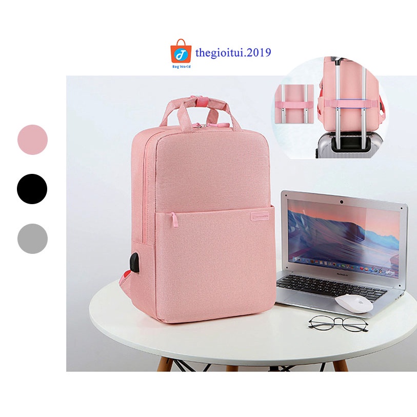 ▽㍿Balo laptop thời trang nam nữ có cổng USB, chống sốc, nước tốt size 13/14,15,6inch