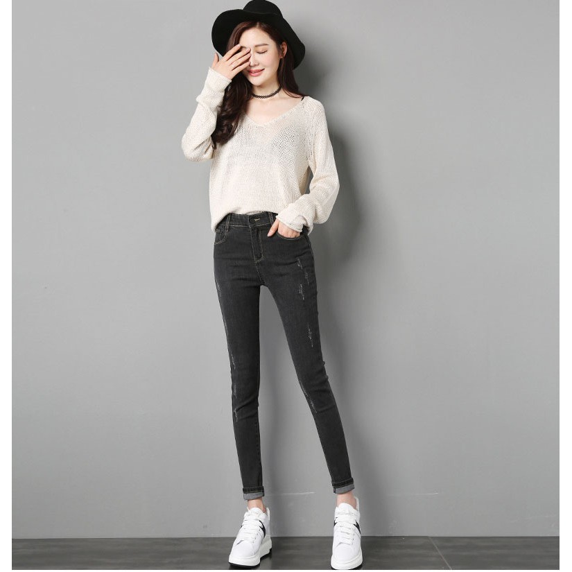 [Mã FAMAYWA giảm 10K đơn 50K] Quần jean nữ cao cấp VNXK cào nhẹ lai thường FREESHIP | BigBuy360 - bigbuy360.vn