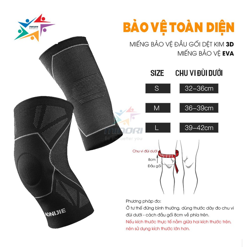 [Mã SKAMFSW175 giảm 10K đơn 50K] Bó Gối Băng Bảo Vệ Đầu Gối Aonijie E4108 Hỗ Trợ Khớp Gối, Dây Chằng, Đàn Hồi Tốt