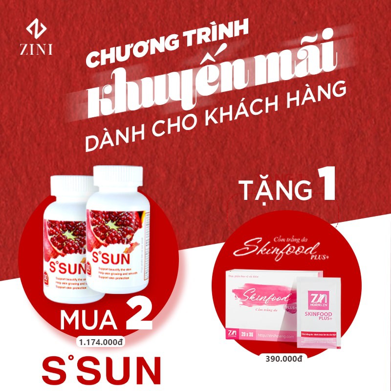 Viên uống chống nắng nội sinh S'Sun - Chính hãng( Tặng cốm trắng da) | Thế Giới Skin Care