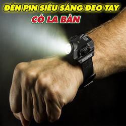 Đèn pin đeo tay,Đèn Led Siêu Sáng đeo tay Kiêm La Bàn Phượt - DH2211 () [SALE LỚN]