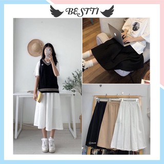 Chân váy đũi, chân váy dài hàn quốc túi xẻ tiểu thư siêu xinh CV04