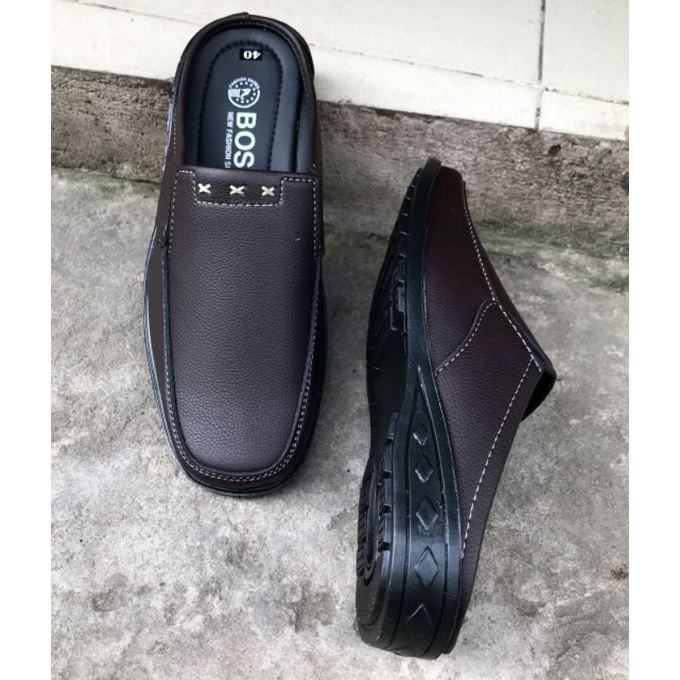 Dép sapo nam mẫu mới, phom đẹp, da mềm, màu nâu sang trọng lịch lãm, mã SP17