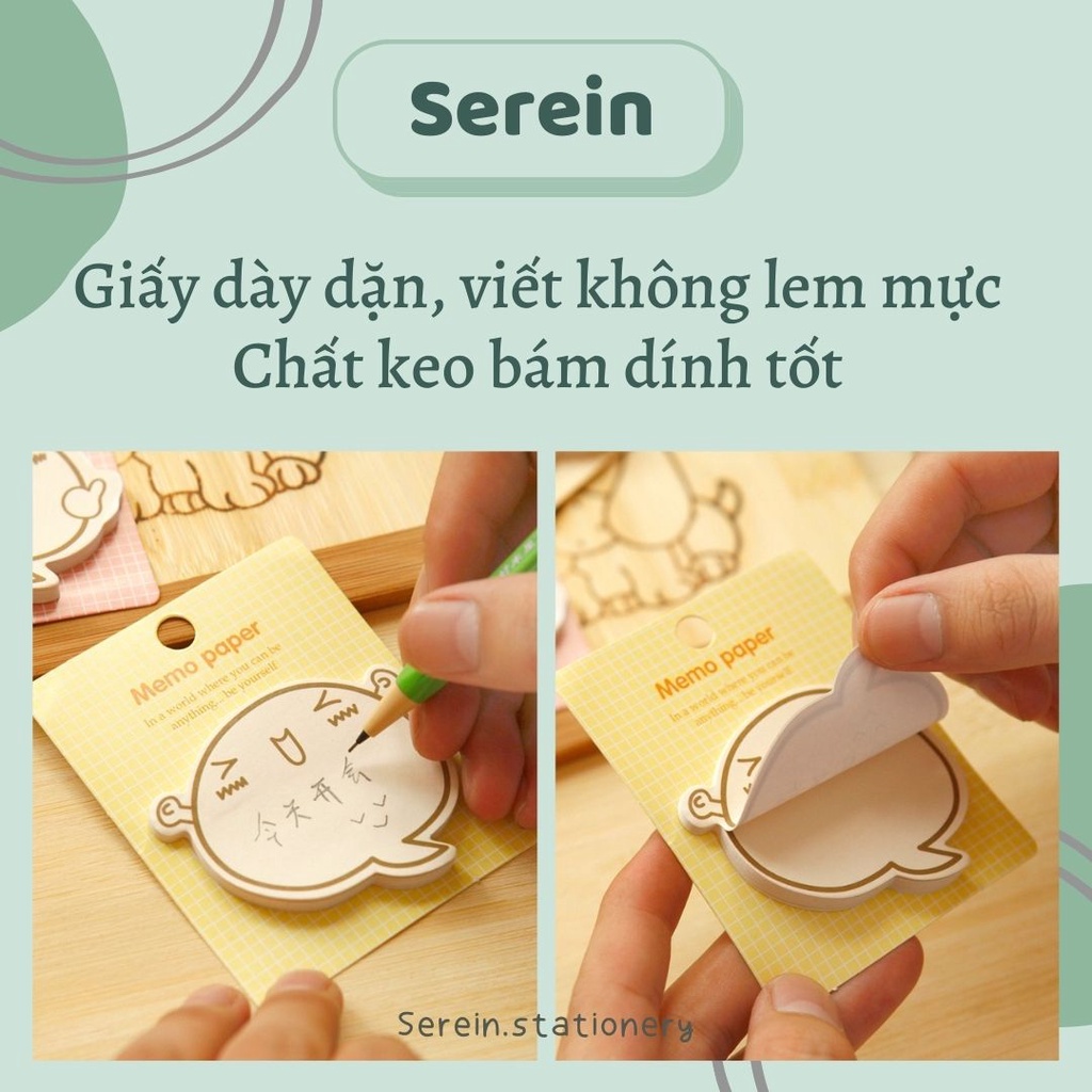 Giấy note ghi chú biểu cảm cute SEREIN giấy dán ghi chú dễ thương Memo Paper văn phòng phẩm phong cách Hàn Quốc