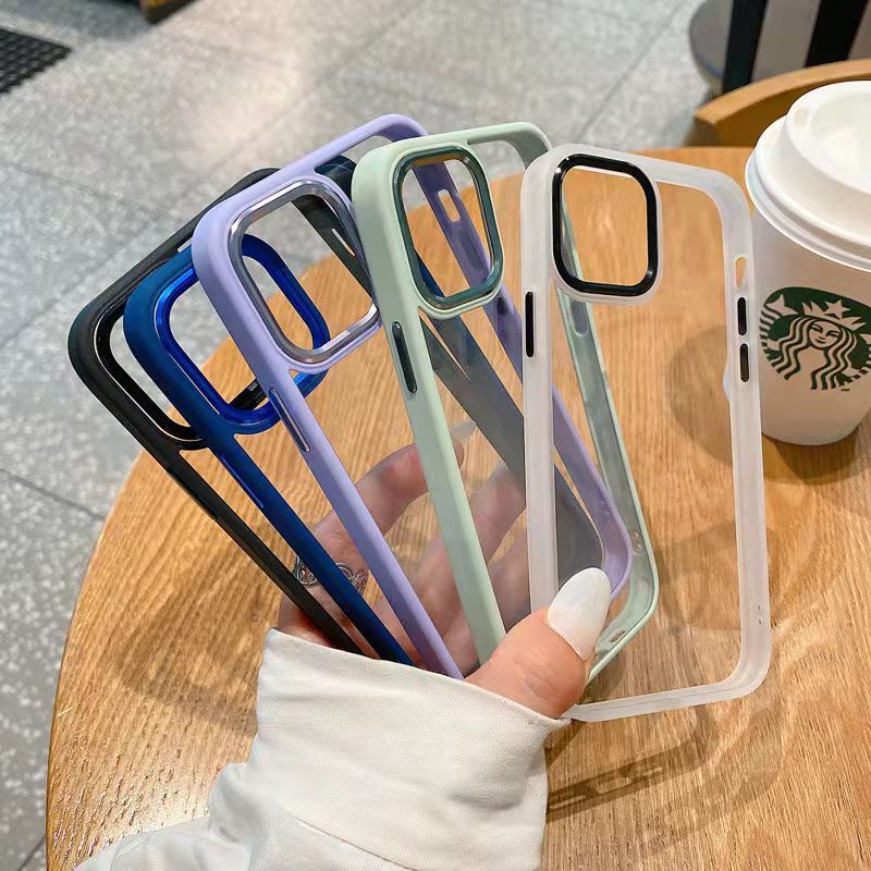 Ốp Điện Thoại iPhone 14 13 12 11 Pro Max plus 14 promax Acrylic Khung Kim Loại Chống Sốc Cao Cấp Cho
