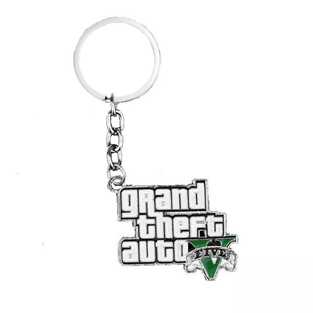 EPOCH Special Grand Theft Auto Keyring Muti-Pendant Keyrings Jewelry Game GTA V Keychains PS4 Xbox PC Game Birthday Gift For Fans Bag Pendant For Men Boys Game GTA Key Holder