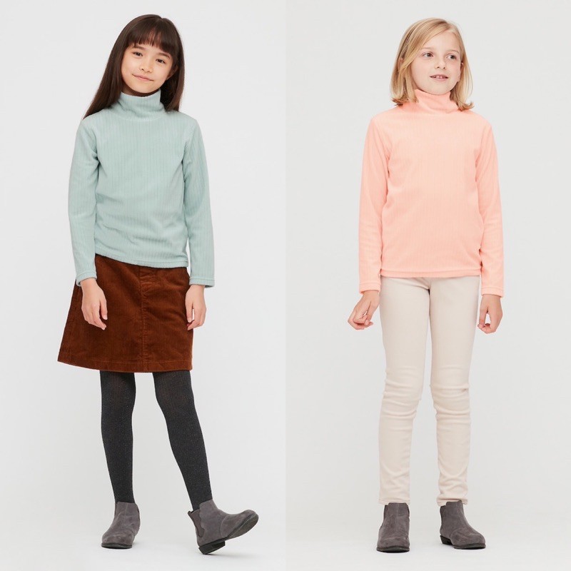 Áo nỉ tơ tăm cao cổ trẻ em KID ấm áp của Uniqlo