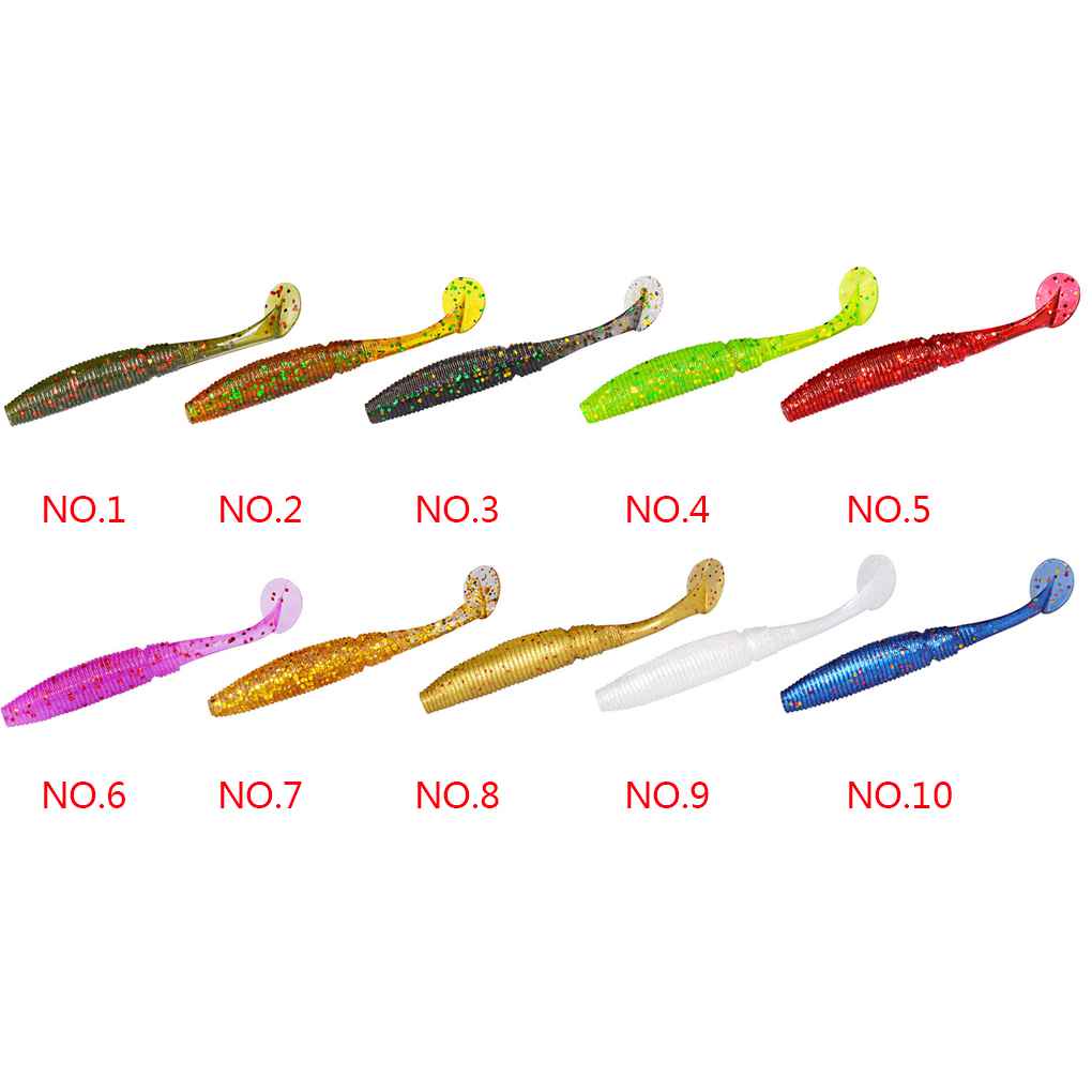 [Global] 15Pcs Wobbler Jigging 50mm/1g Fishing Lure Soft Worm Shrimp Jerkbait Fish Ocean Rock Lure Bass Soft T Tail