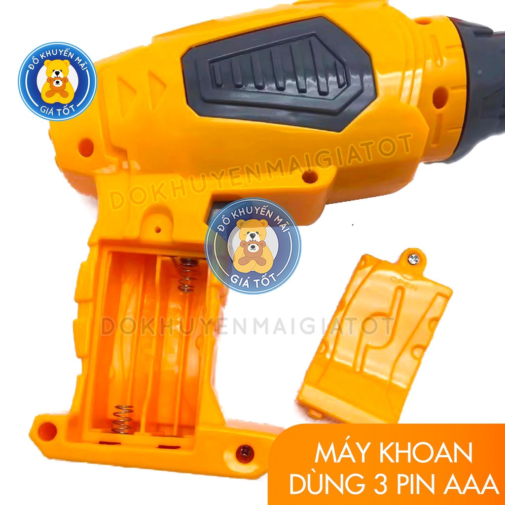 Bộ đồ chơi dụng cụ sửa chữa cho bé trai gồm máy khoan dùng pin tháo lắp ốc vít 22 chi tiết (tặng kèm 3pin AA)