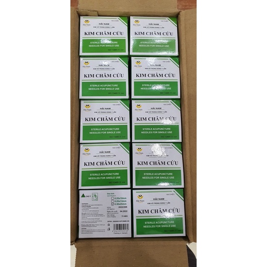 Kim châm cứu Hải Nam, hộp 100 cái tiệt trùng