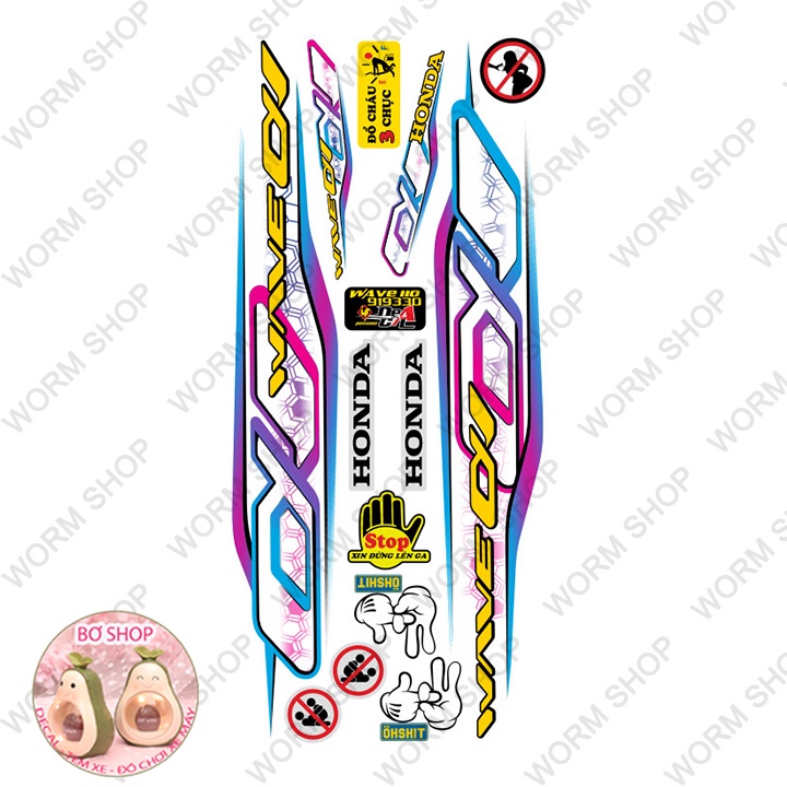 Tem rời WAVE ALPHA 110   BƠ SHOP  - Tem chế 3 lớp cao cấp