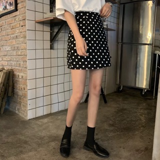 Chân váy chấm bi ulzzang dáng A ( có ảnh thật )