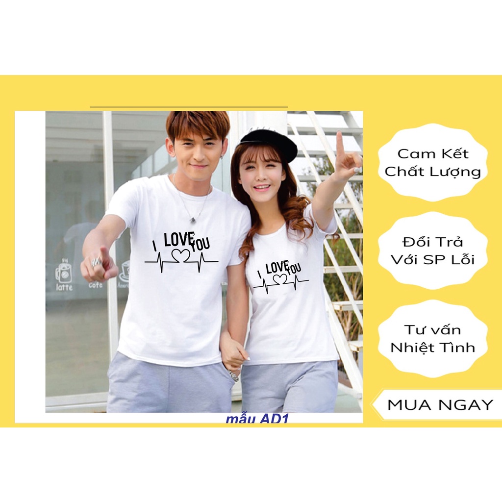 Áo đôi nam nữ tay cộc in hình ngộ nghĩnh , áo cặp in hình phong cách HÀN QUỐC