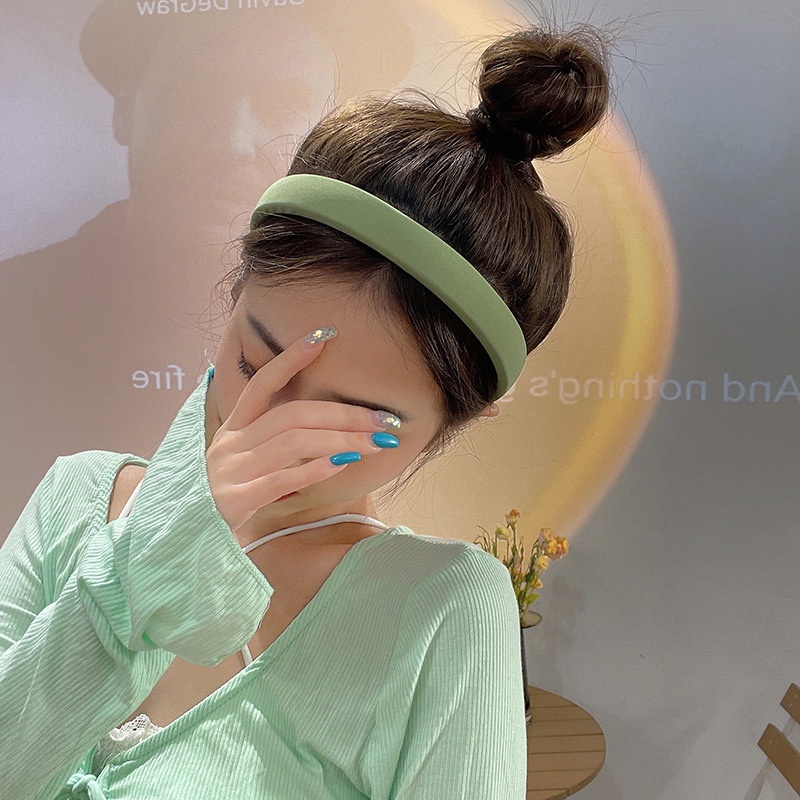 Băng Đô Cài Tóc Màu Trơn Phong Cách Hàn Quốc Dễ Thương Cho Nữ