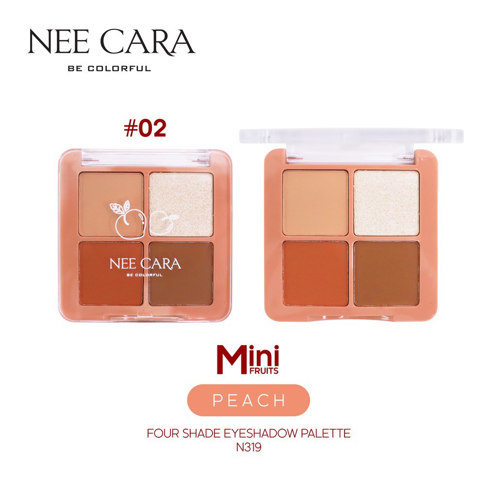 [Auth Thái] Bảng Phấn Mắt Nee Cara Tông Cam Đào - Bảng Màu Mắt Tông Cam Đất - Nee Cara Mini Fruit N319 No.2