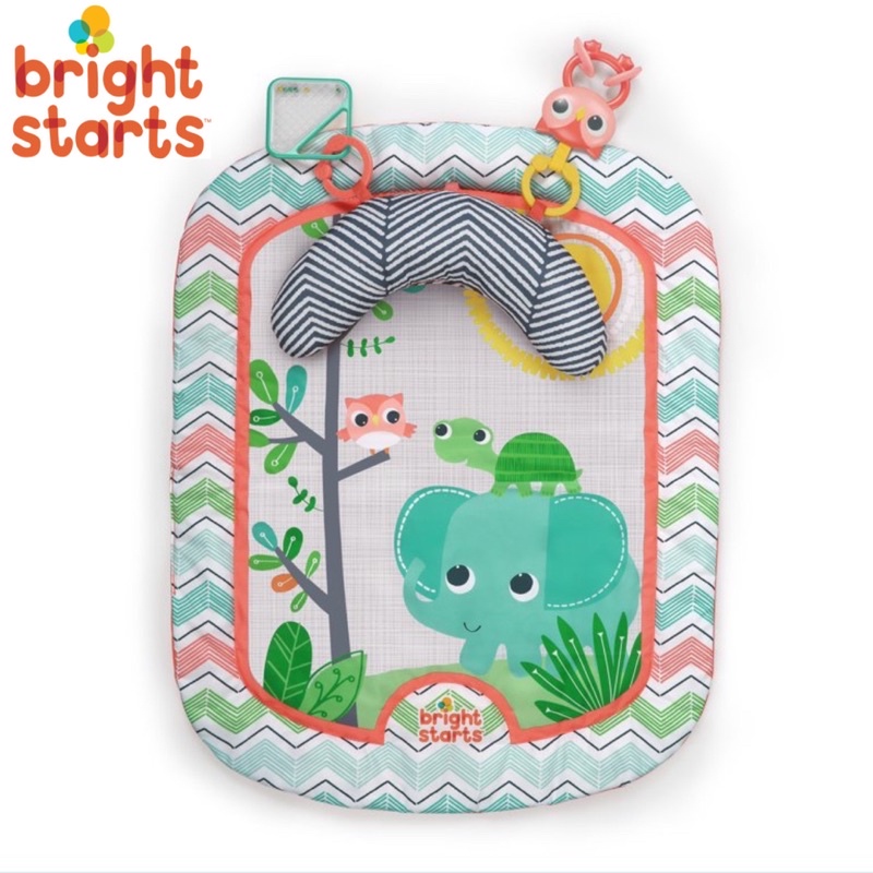 Thảm nằm chơi Tummy Time kèm đồ chơi , hỗ trợ bé lẫy Bright Starts -  Giggle &amp; See Safari Prop &amp; Play Mat