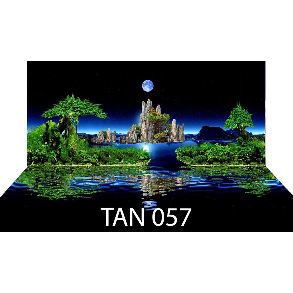 Tranh 3D dán bể cá mẫu phong cảnh - Tranh hồ cá có sẵn keo dễ dán bền màu nhiều kích thước