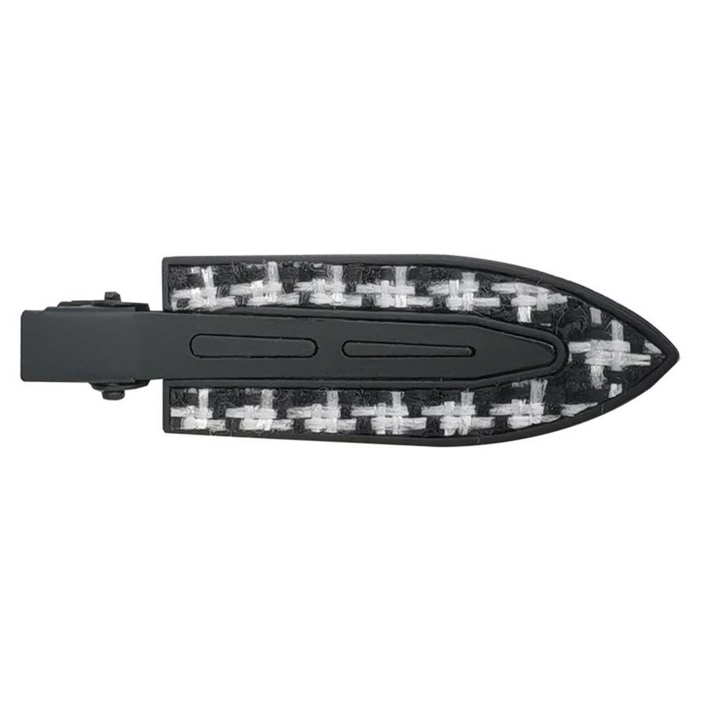 Kẹp Tóc Kim Loại Không Đường May Màu Trắng Đen Phong Cách Retro