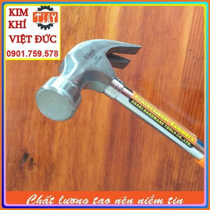 Búa sừng dê, búa nhổ đinh cán thép cứng 8oz/ 227g Asaki AK-9500 – Đầu đóng đinh đầu tròn thép siêu cứng