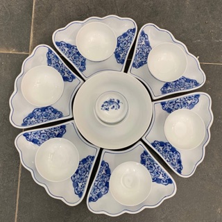 Bộ bát đĩa Hoa mặt trời chuẩn Bát Tràng [giá tại lò] (10 mẫu)